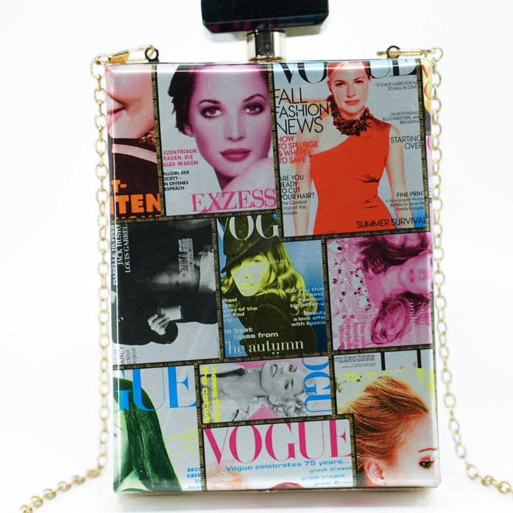 1990s VOGUE Magazine Cover Perfume Vintage Box Bag